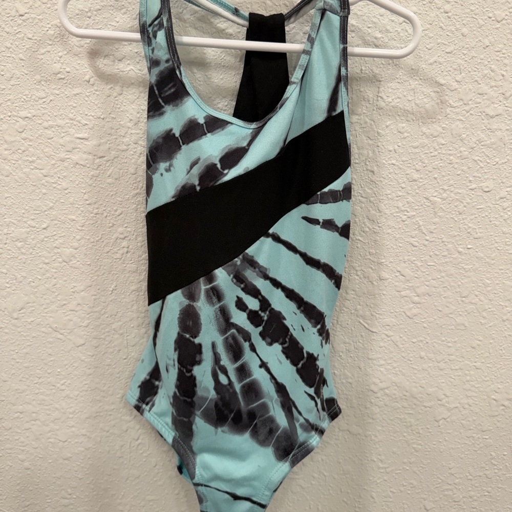 Kids Tie-Dye Leotard- Blue and Black